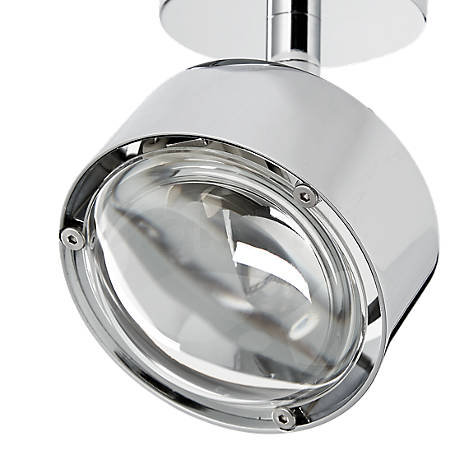 Top Light Puk Turn Up & Downlight LED - Equipped with a glass lens, the Puk emits a precise beam of light.