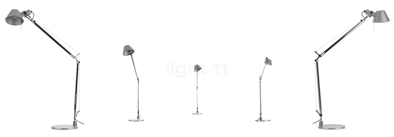 Artemide Tolomeo Tavolo LED aluminium - avec pied de lampe - 2.700 K - détecteur de présence