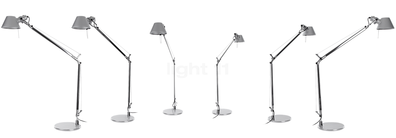 Artemide Tolomeo Tavolo aluminium - med Bordben