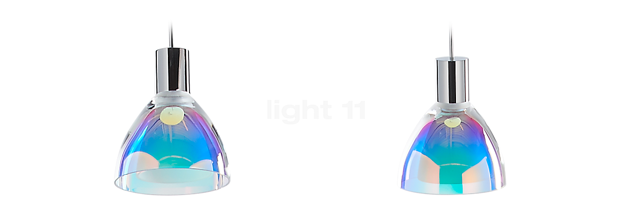 Bruck Silva Pendelleuchte LED Niedervolt chrom matt/glas blau/magenta - 11 cm - B-Ware - leichte Gebrauchsspuren - voll funktionsfähig