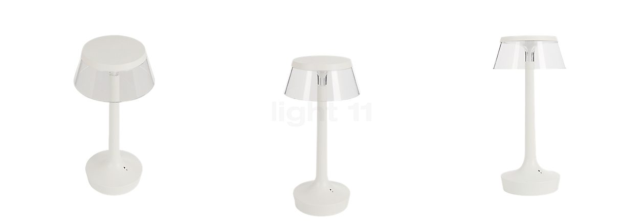 Flos Bon Jour Unplugged Lampe rechargeable LED corps cuivre/couronner rotin