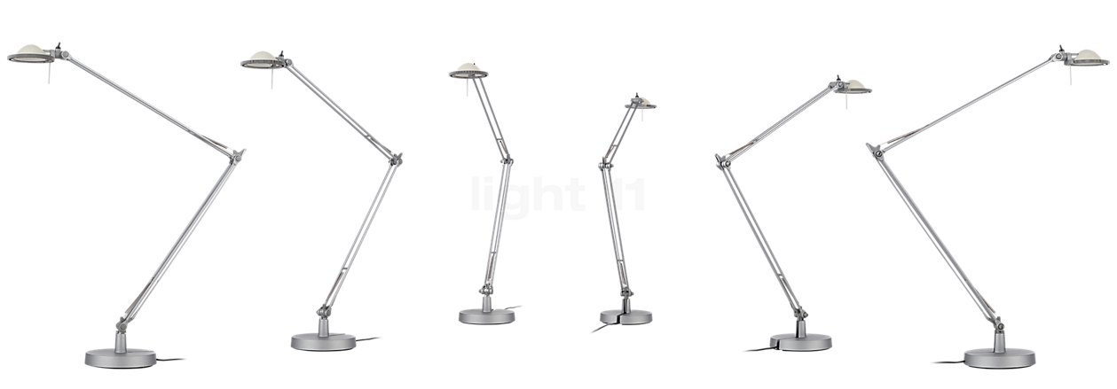 Luceplan Berenice Table Lamp reflector aluminium grey/body aluminium - with Screw fixing - arm 45 cm