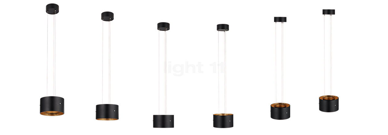 Oligo Trofeo Suspension LED avec contrôle gestuel noir mat/doré