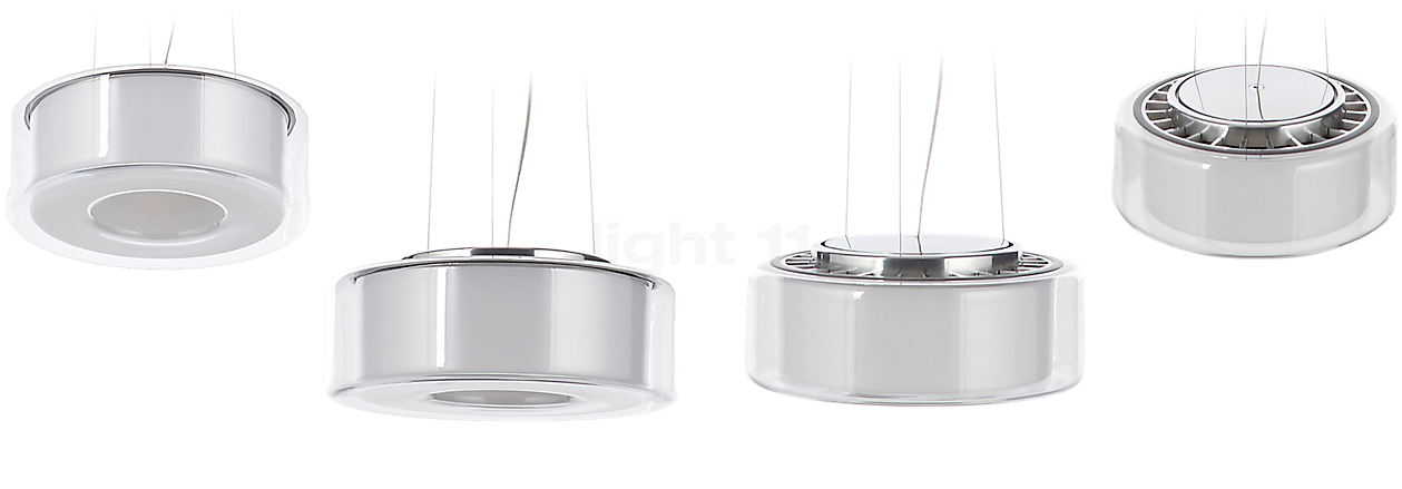 Serien Lighting Curling Suspension LED verre - L - diffuseur extérieur clair/diffuseur interne conique - 2.700 K