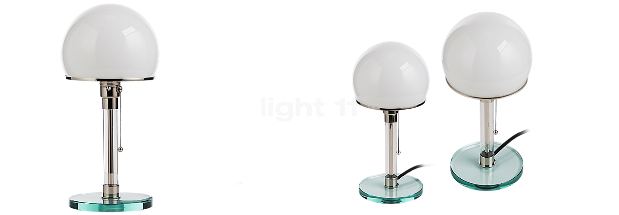Tecnolumen Wagenfeld WG 24 Lampe de table corps transparent/pied verre