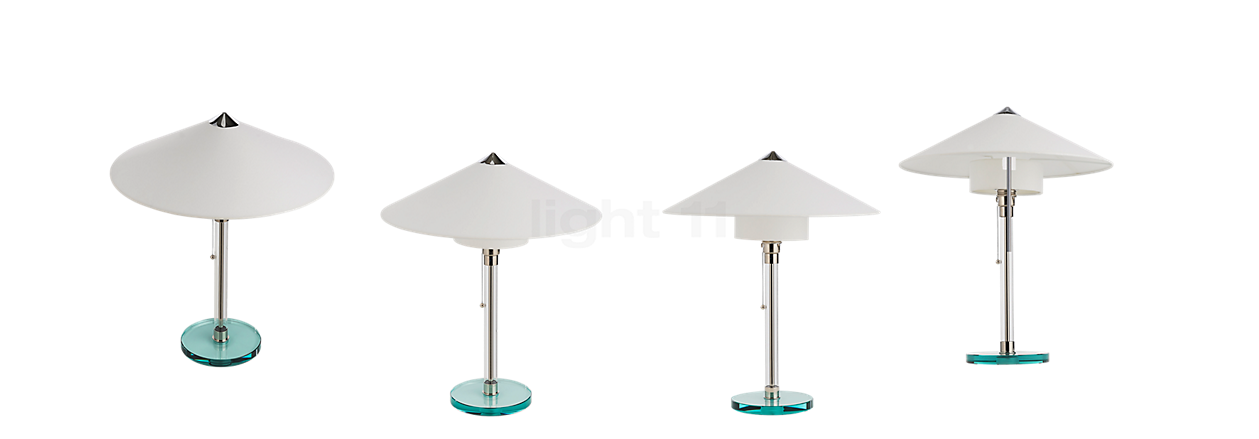 Tecnolumen Wagenfeld WG 27 Lampe de table corps transparent/pied verre