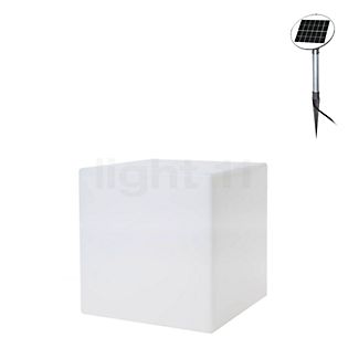 8 seasons design Shining Cube Bodemlamp wit - 33 cm - incl. lichtbron - incl. zonnepaneel