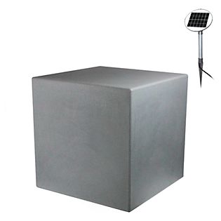 8 seasons design Shining Cube Gulvlampe grå - 43 cm - incl. pære - incl. solcellemodul