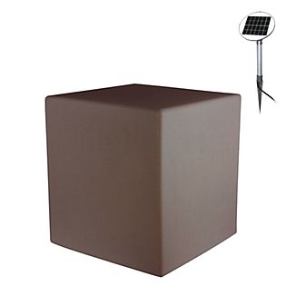 8 seasons design Shining Cube, lámpara de suelo gris pardo - 43 cm - incl. bombilla - incl. módulo solar