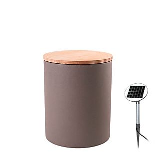8 seasons design Shining Drum, lámpara de suelo incl. tapa gris pardo - incl. bombilla - incl. módulo solar