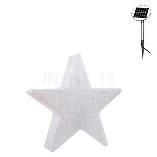 8 seasons design Shining Star Christmas Standerlampe hvid - 60 cm - incl. pære - incl. solcellemodul