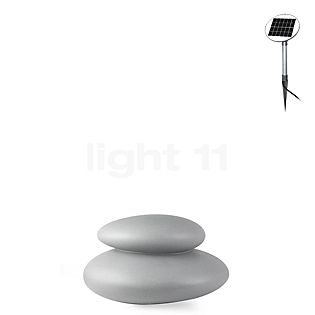 8 seasons design Shining Stone Lampe au sol gris - 39 cm - incl. ampoule - incl. panneau solaire , Vente d'entrepôt, neuf, emballage d'origine