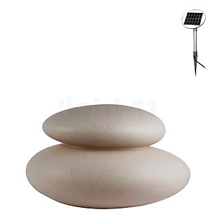 8 seasons design Shining Stone Lampe au sol sable - 69 cm - incl. ampoule - incl. panneau solaire