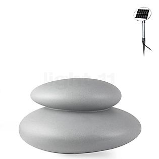 8 seasons design Shining Stone Standerlampe grå - 69 cm - incl. pære - incl. solcellemodul