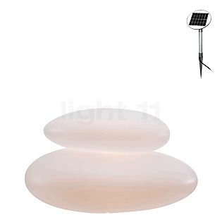 8 seasons design Shining Stone, lámpara de suelo blanco - 69 cm - incl. bombilla - incl. módulo solar