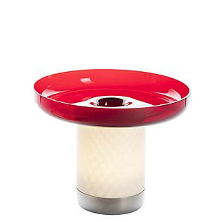Artemide Bonta, lámpara recargable LED plato rojo