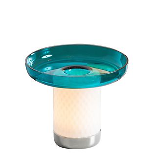 Artemide Bonta, lámpara recargable LED plato turquesa