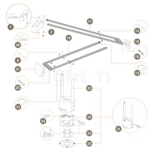 Artemide Unterlegscheibe für Tizio 50/LED - Ersatzteil Nr. 13, spændeskive