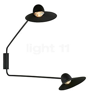B.lux Speers arm Væglampe LED 2-flammer sort - lampeskærm L