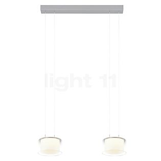 Bankamp Grand Flex Hanglamp LED 2-lichts aluminium geanodiseerd/glas klaar wit - ø20 cm