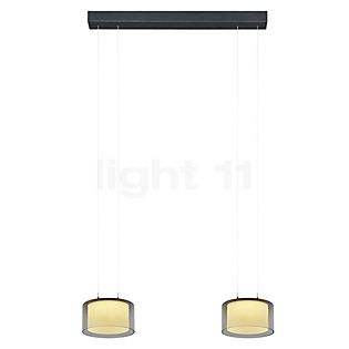 Bankamp Grand Flex Hanglamp LED 2-lichts zwart geanodiseerd/glas rook - ø20 cm