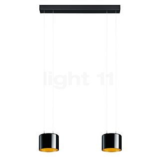 Bankamp Grand Flex Pendelleuchte LED 2-flammig schwarz eloxiert/Glas schwarz/gold - ø20 cm