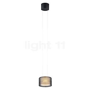 Bankamp Grand Flex, lámpara de suspensión LED 1 foco negro anodizado/vidrio Groove - ø20 cm