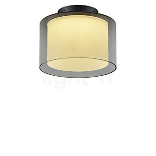Bankamp Grand, lámpara de techo LED antracita mate/vidrio ahumado - ø32 cm