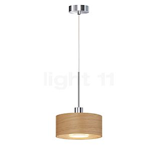 Bruck Cantara Hout Hanglamp LED chroom glimmend/lampenkap eikenhout helder - 20 cm , Magazijnuitverkoop, nieuwe, originele verpakking