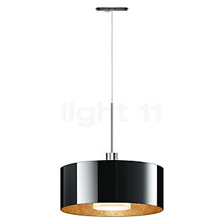 Bruck Cantara Suspension LED pour All-in Rail chrome brillant/verre noir/doré - 30 cm