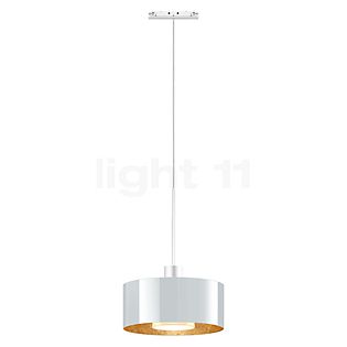 Bruck Cantara, lámpara de suspensión LED para All-in Riel blanco/vidrio blanco/dorado - 19 cm
