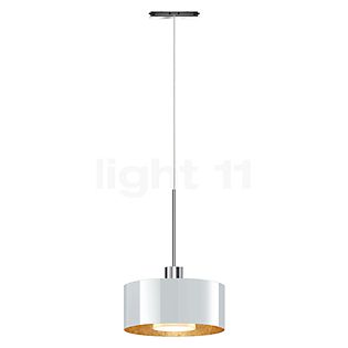 Bruck Cantara, lámpara de suspensión para All-in Riel cromo brillo/vidrio blanco/dorado - 19 cm