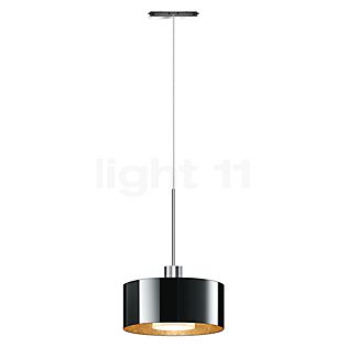 Bruck Cantara, lámpara de suspensión para All-in Riel cromo brillo/vidrio negro/dorado - 19 cm