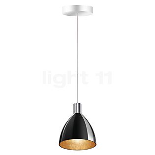 Bruck Silva Hanglamp LED lage spanning chroom glimmend/glas zwart/goud - 16 cm