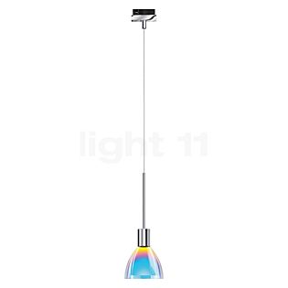 Bruck Silva Hanglamp LED voor Duolare Track - ø11 cm chroom glanzend, glas blauw/magenta