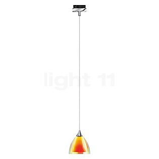 Bruck Silva Hanglamp voor Duolare Track - ø11 cm chroom glanzend, glas geel/oranje