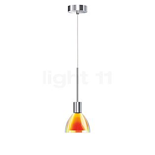 Bruck Silva, lámpara de suspensión LED - ø11 cm cromo brillo, vidrio amarillo/naranja