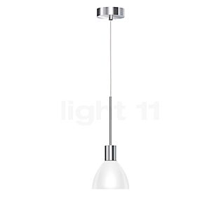 Bruck Silva, lámpara de suspensión LED - ø11 cm cromo brillo, vidrio blanco
