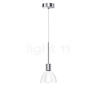 Bruck Silva, lámpara de suspensión LED - ø11 cm cromo brillo, vidrio cristalino/opalino