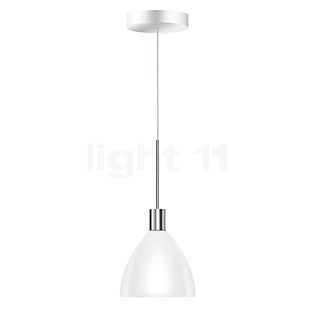 Bruck Silva, lámpara de suspensión LED baja tensión - ø16 cm cromo brillo, vidrio blanco
