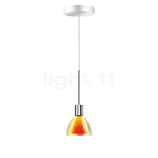 Bruck Silva, lámpara de suspensión LED baja tensión cromo brillo/vidrio amarillo/naranja - 11 cm