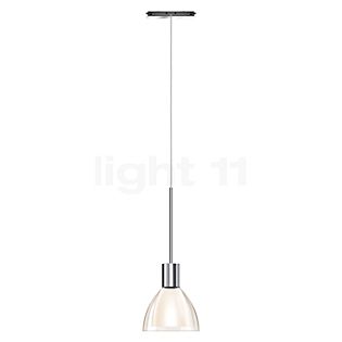 Bruck Silva, lámpara de suspensión LED para All-in Riel - ø11 cm cromo brillo, vidrio ahumado