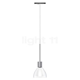 Bruck Silva, lámpara de suspensión LED para All-in Riel - ø11 cm cromo brillo, vidrio cristalino/opalino