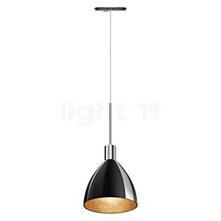 Bruck Silva, lámpara de suspensión LED para All-in Riel - ø16 cm cromo brillo - vidrio negro/dorado , Venta de almacén, nuevo, embalaje original