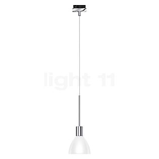 Bruck Silva, lámpara de suspensión LED para Duolare Riel - ø11 cm cromo brillo, vidrio blanco