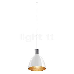 Bruck Silva, lámpara de suspensión LED para Maximum Sistema - ø16 cm cromo brillo, vidrio blanco/dorado