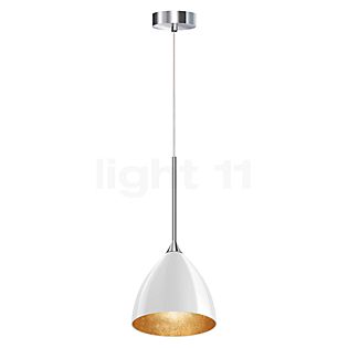 Bruck Silva lámpara de suspensión cromo brillo/vidrio blanco/dorado - 16 cm