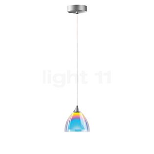 Bruck Silva lámpara de suspensión cromo mate/vidrio azul/magenta - 11 cm