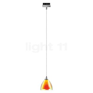 Bruck Silva, lámpara de suspensión para Duolare Riel - ø11 cm cromo mate, vidrio amarillo/naranja