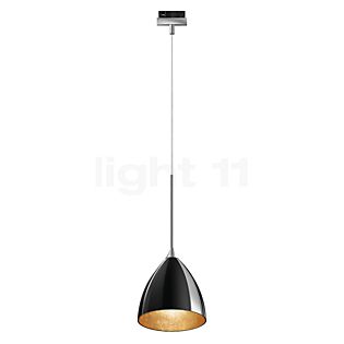 Bruck Silva, lámpara de suspensión para Duolare Riel - ø16 cm cromo mate - vidrio negro/dorado - 860374mcgy